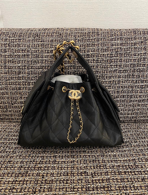 BLACK C.C BUCKET BAG