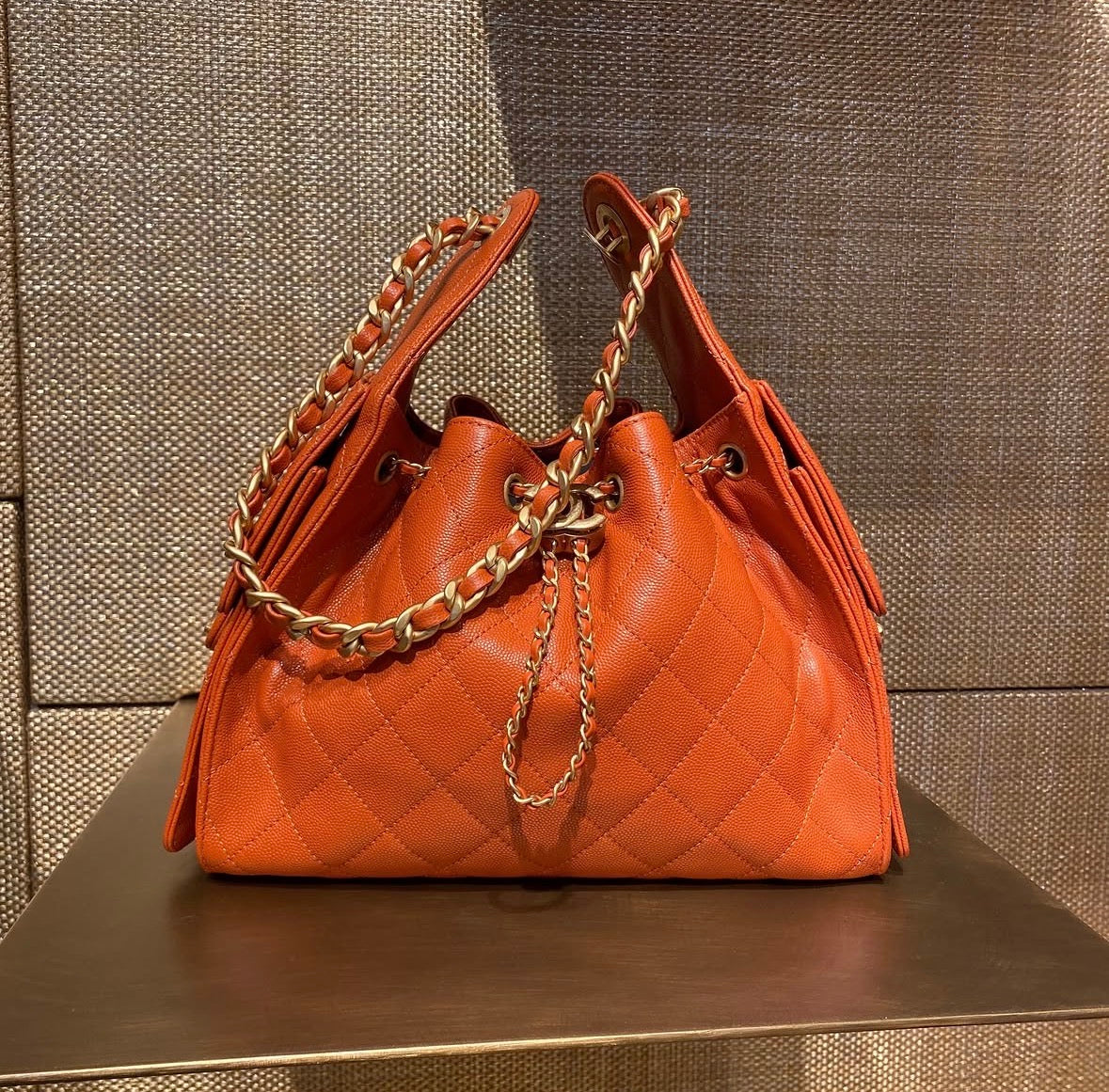 ORANGE C.C BUCKET BAG