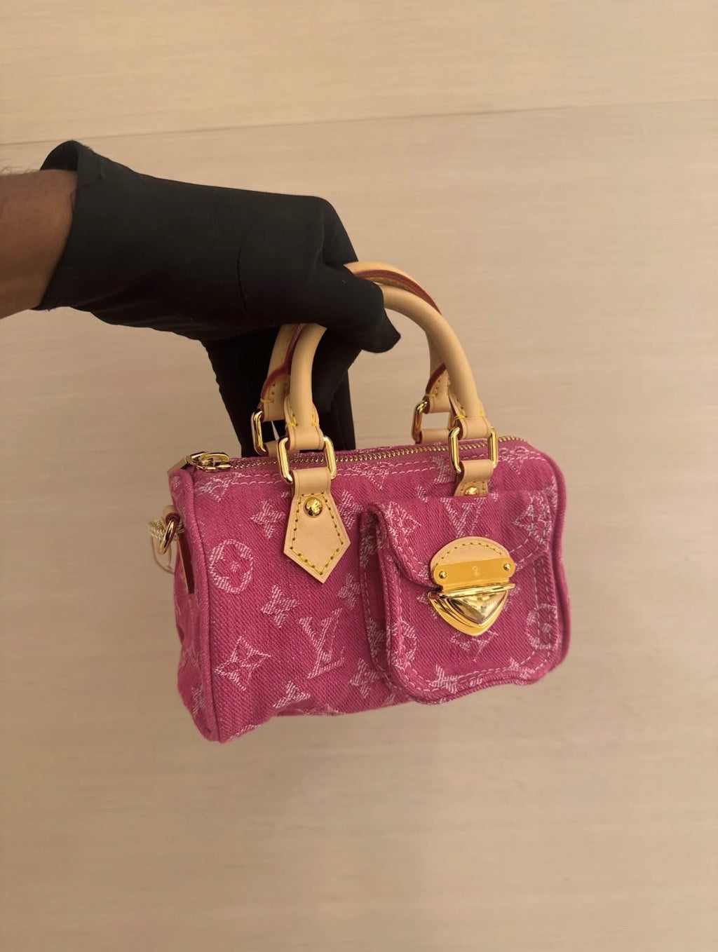 PINK MINI DENIM L.V SPEEDY